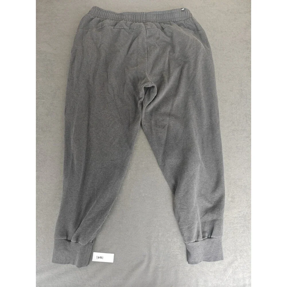 Puma Men's XXL Gray Fleece Jogger Sweatpants Elastic Waist Logo Pockets